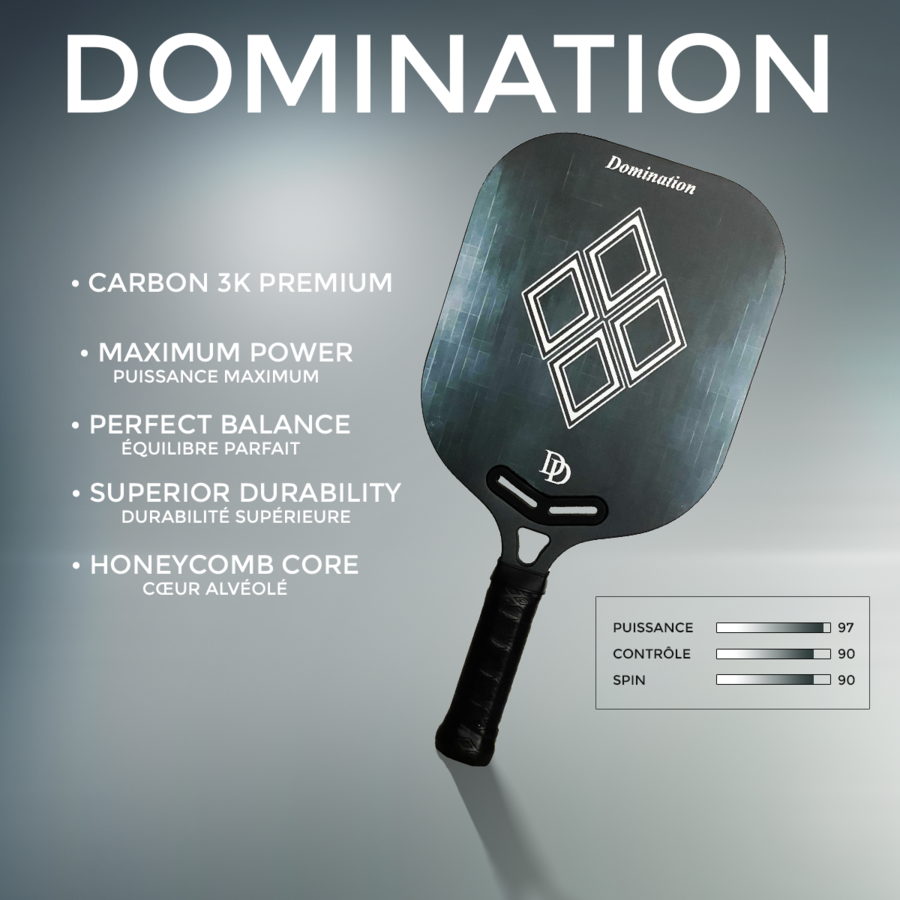 Raquette Domination Grise 14mm - DD Pickleball